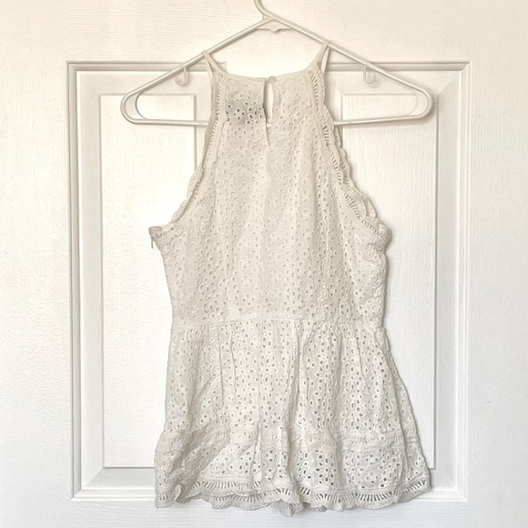 Lulu’s - Be True White Lace Peplum Tank Top - Picture 5 of 6
